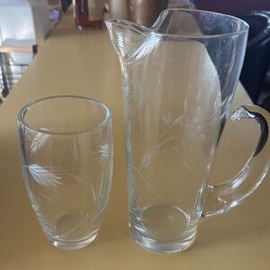 Vintage Princess House Glass Pitcher and Tumbler Set